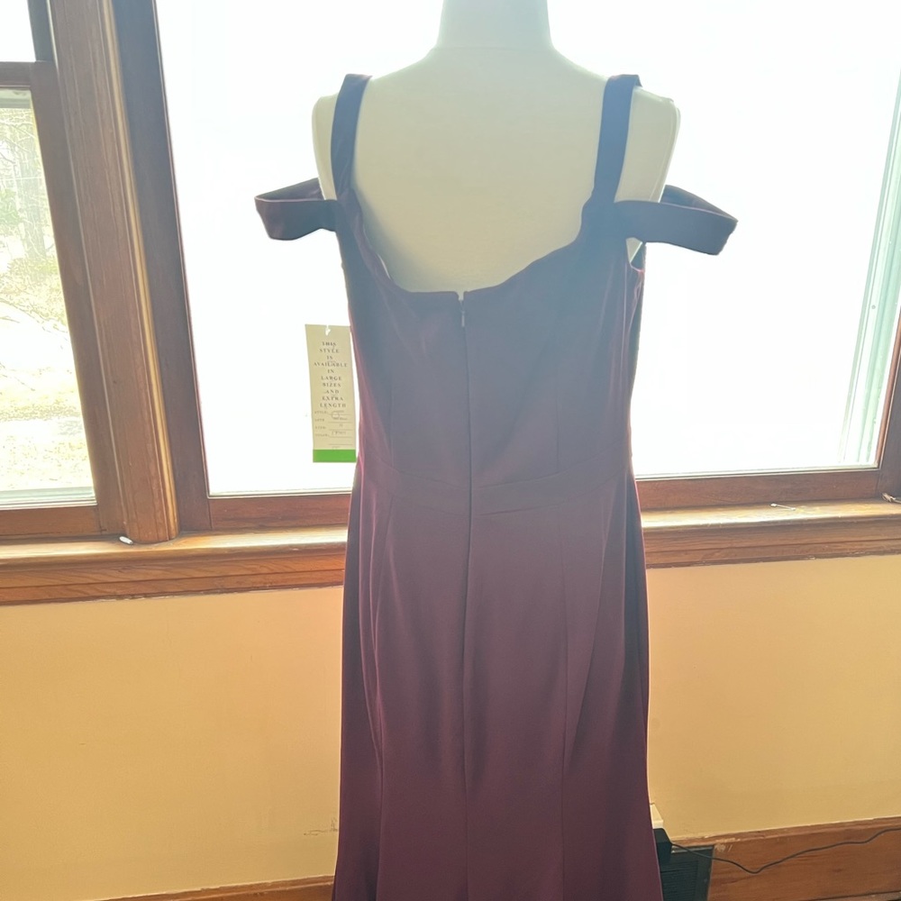 Amaya Stretch Crepe Off-Shoulder A-Line Princess Dress Wine Bill Levkoff new - Picture 3 of 6